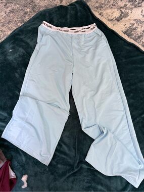 Light Blue Womens Wide-Leg Lounge Pants (XL)